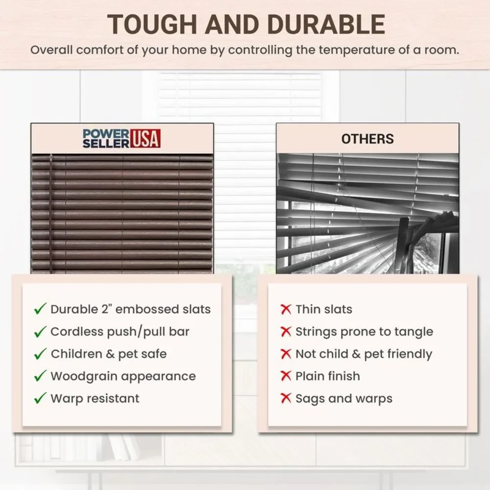 PowerSellerUSA Cordless Window Blinds, 2